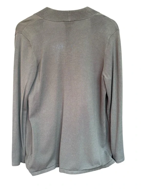 Jones New York Open-Front Olive Green Women's S Cardigan Sweater Nice Weight - Picture 3 of 9